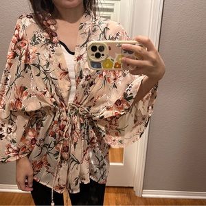 Free people floral print kimono